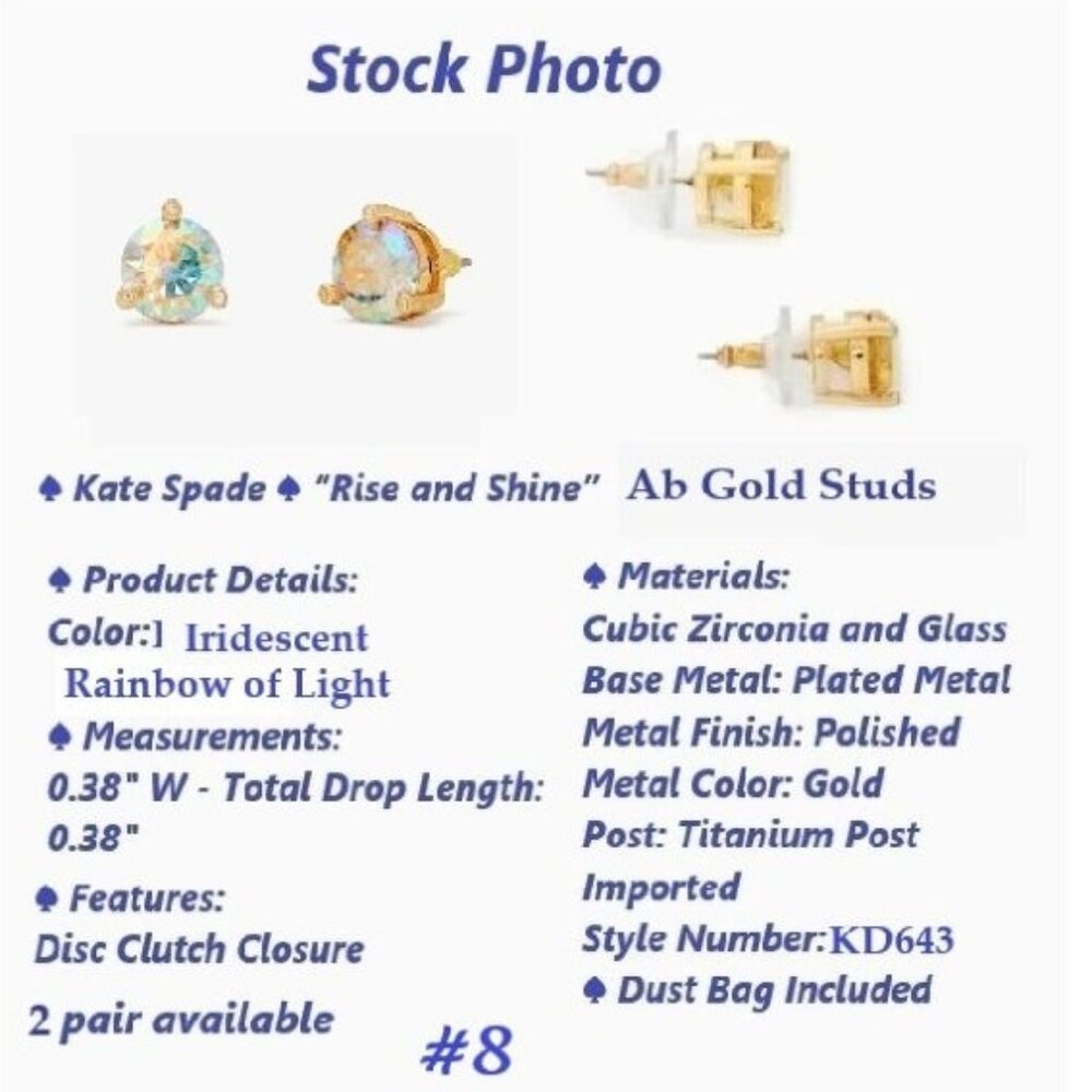 Kate Spade ♠️Rise & Shine Studs Bundle of 3 - Picture 10 of 12